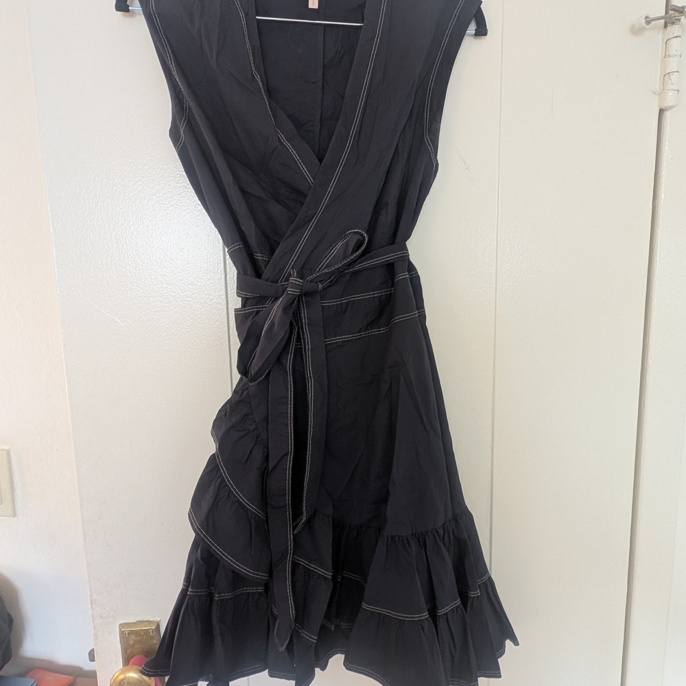 Rebecca Taylor Black Ruffle Mini Dress